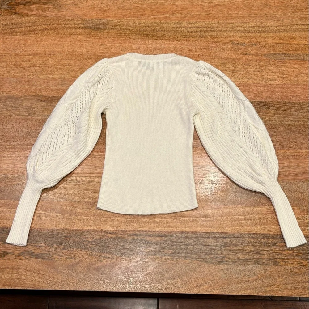 Express Cream Sweater with puff sleeves. Size XS - NWT - Picture 3 of 3